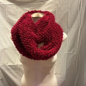 Cozy Red Knit Infinity Scarf